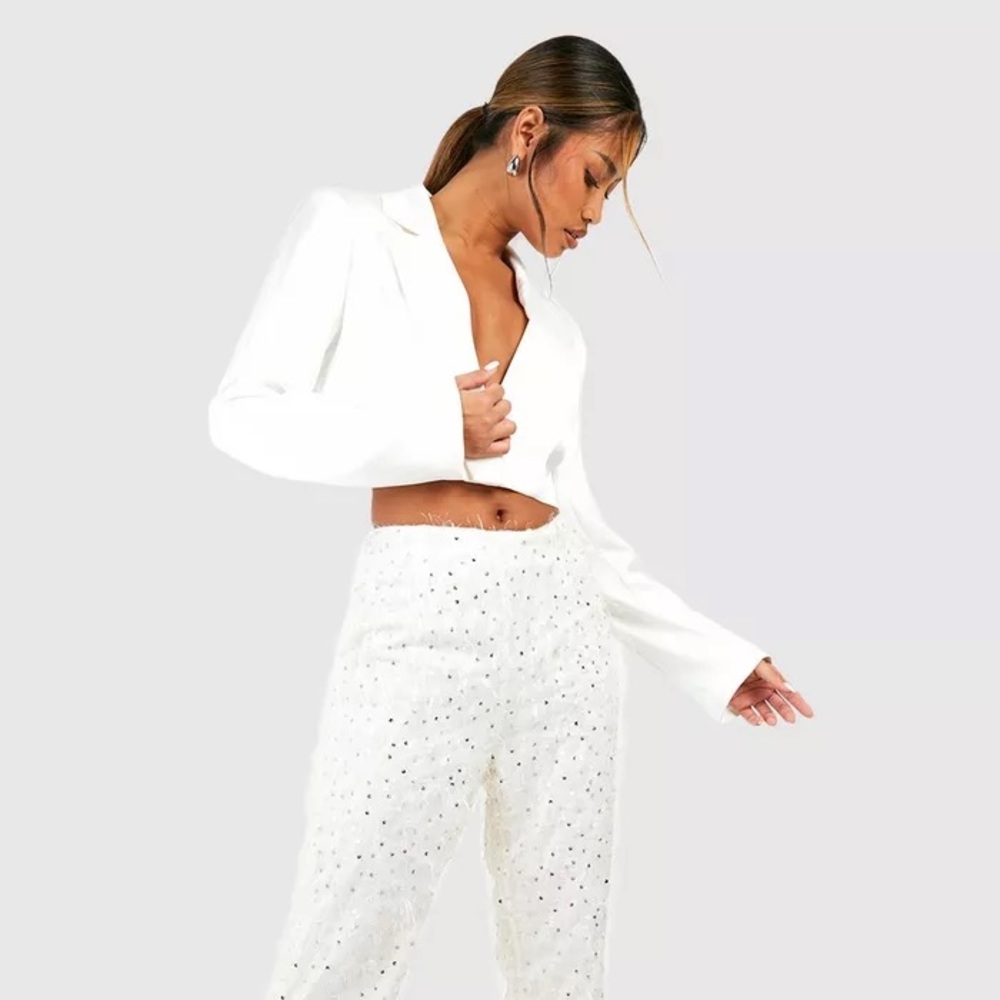 Premium Velvet Sequin Flared Trousers